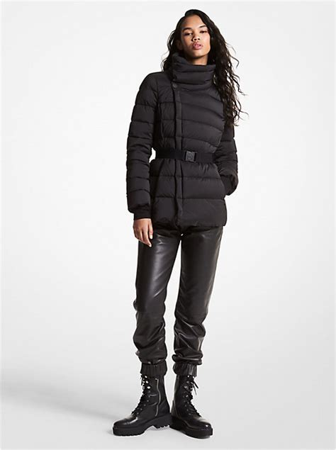 michael kors asymmetrical quilted nylon packable puffer jacket|Michael Kors insulated jacket.